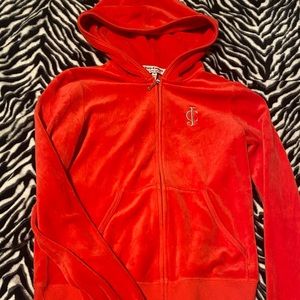 Juicy couture red velvet zip up